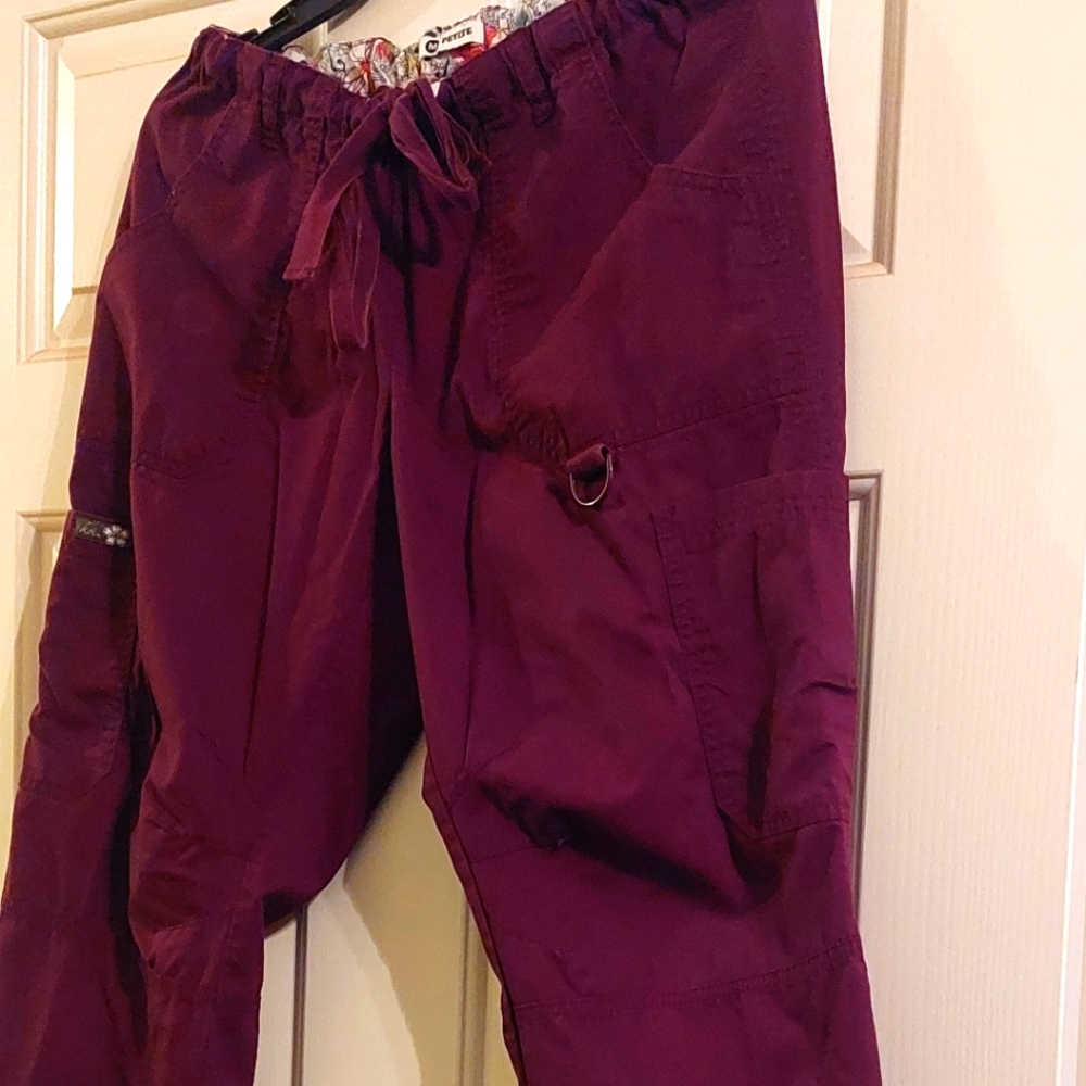 Women's Koi M Burgundy Drawstring Uniform Pants